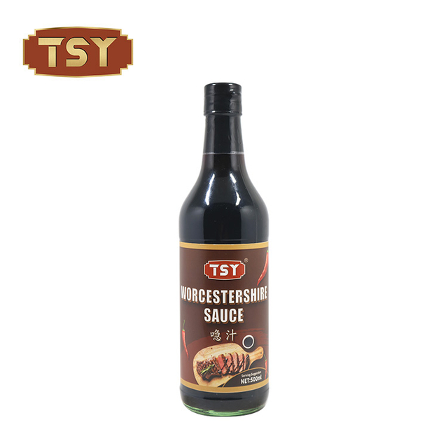 Bouteille en verre de style restaurant de cuisine de 625 ml, sauce Worcestershire sans gluten