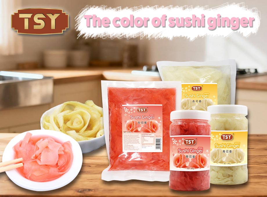 La couleur du gingembre aux sushis