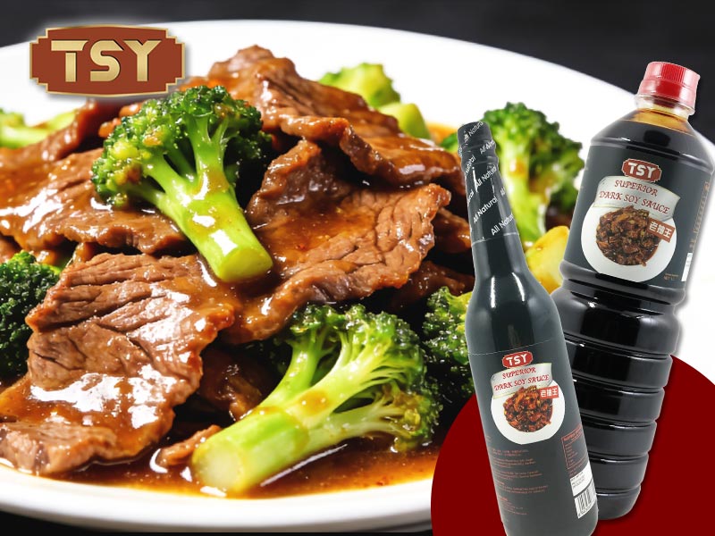 Bœuf Sauté Avec Sauce Soja Noire Et Brocoli