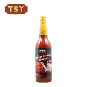 Bouteille en verre de 625 ml, sauce épicée et savoureuse au piment doux pour les plats thaïlandais