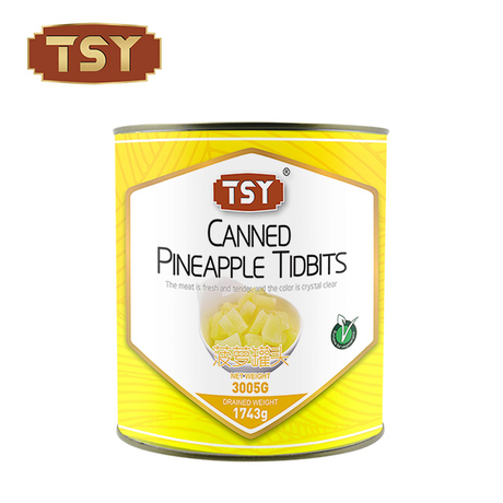 3005g ananas en conserve à faible teneur en Chine pour la cuisson et la cuisson