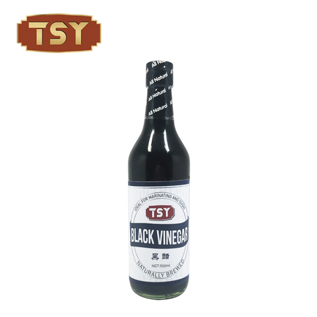 Bouteille en verre de 250 ml de vinaigre noir infusé naturellement
