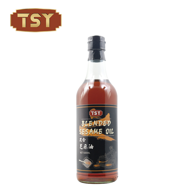 250 ml Bouteille en verre à vente comestible Cuisine Cuisine Mélange Huile de sésame pour supermarché